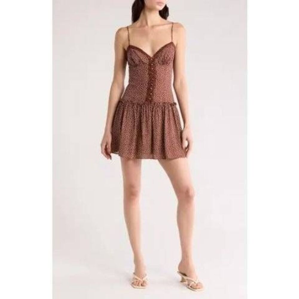 Reformation Citrus Polka Dot Dress  in brown and white Size 10